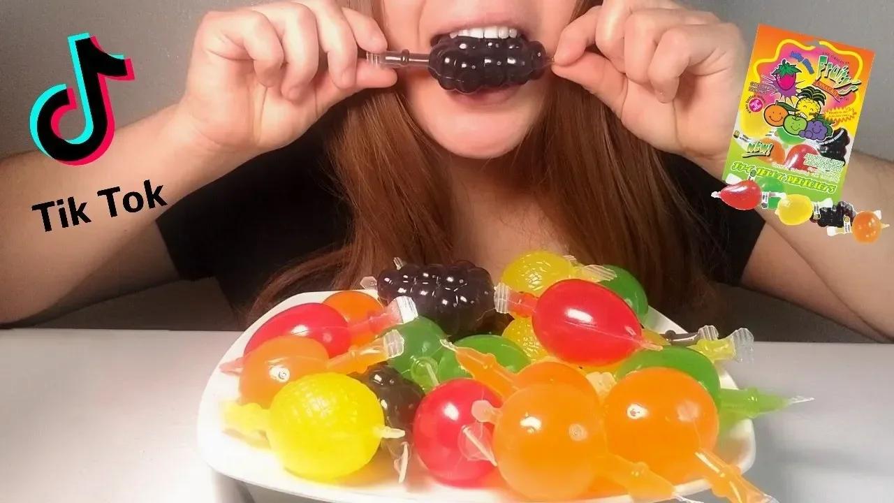 ASMR FIRST TIME TRYING VIRAL TIKTOK JELLY FRUIT CANDY