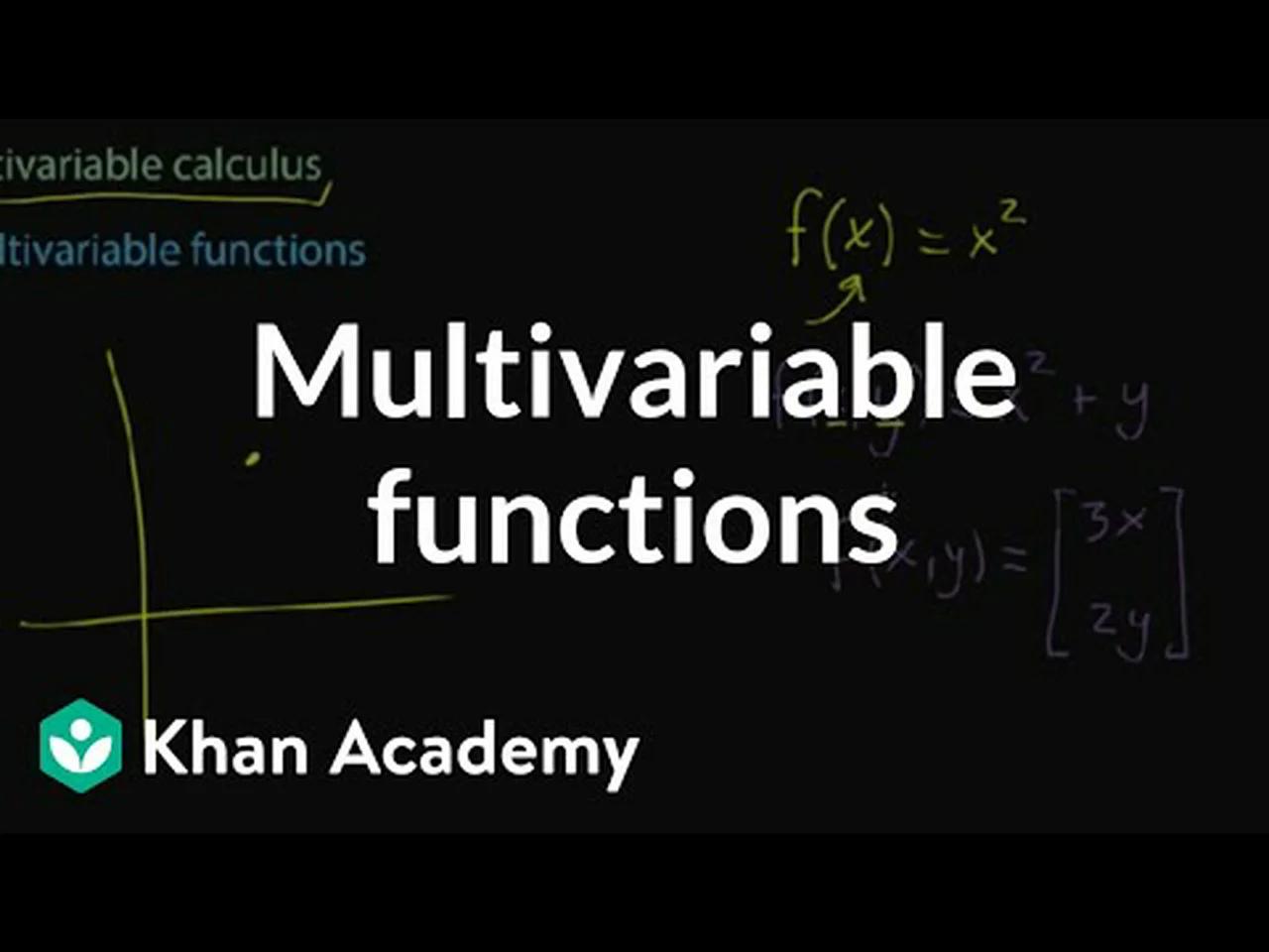Multivariable functions Multivariable calculus Khan Academy