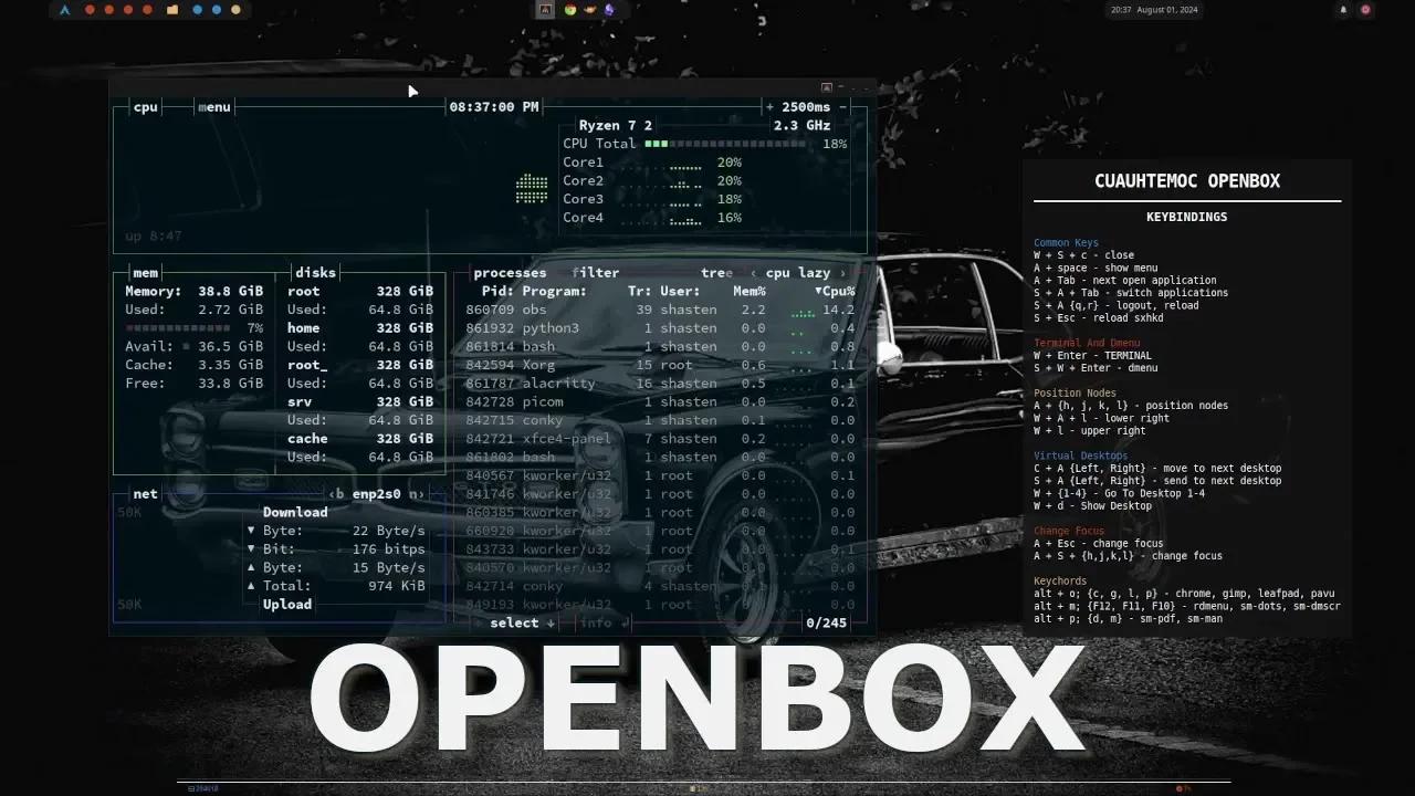 Desktop Friday | Openbox Rice With Modified XFCE4-Panel | Archlinux