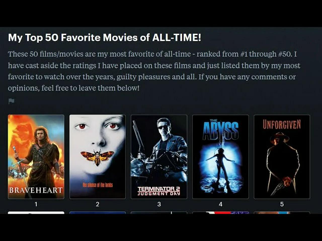 Reaction To Bart S Top 50 Favorite Films Of All Time