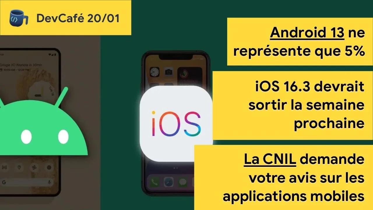 Android 13 ne repr sente que 5 ios 16 3 rc la cnil s int resse aux
