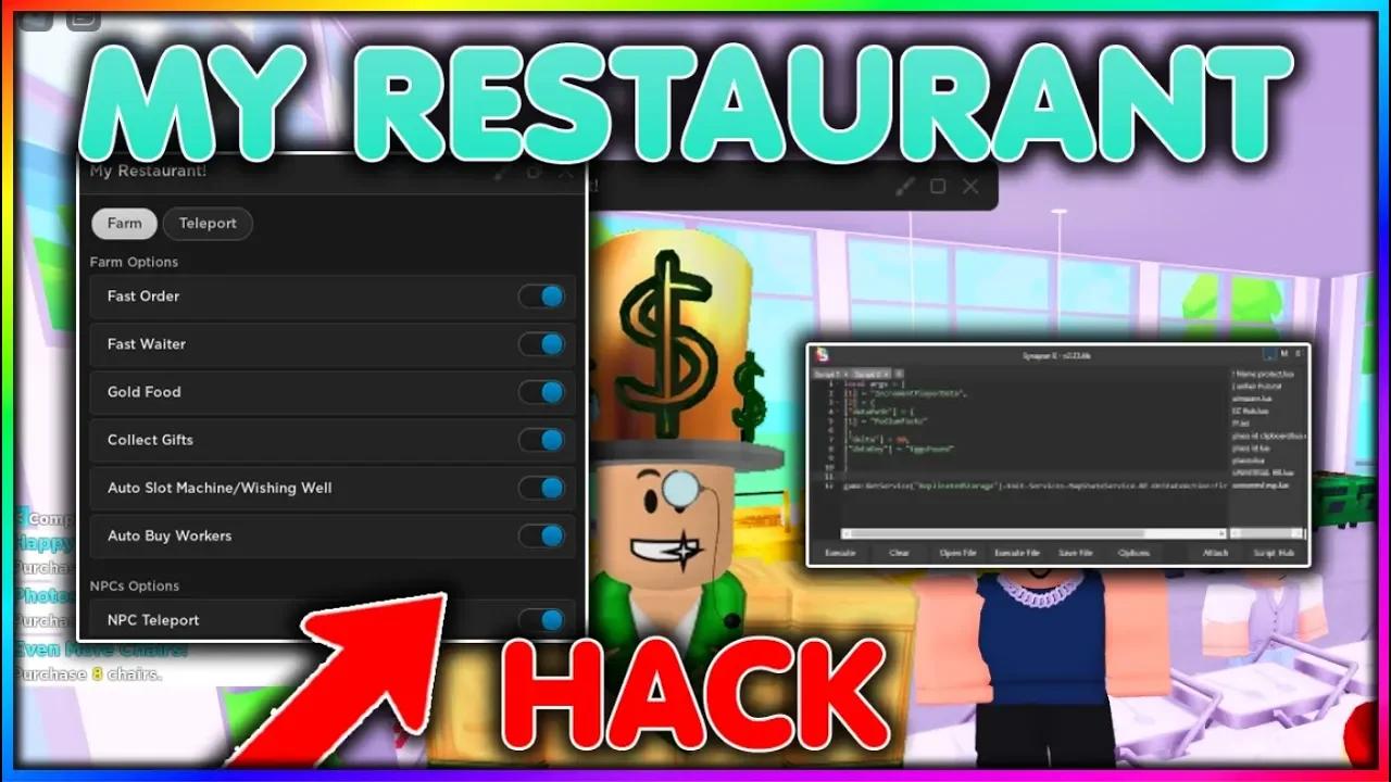 My restaurant script hack gui customer spawner infinite cash farm