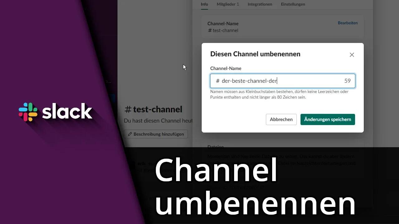 Slack Channel umbenennen | Slack Channel Name ändern Tutorial