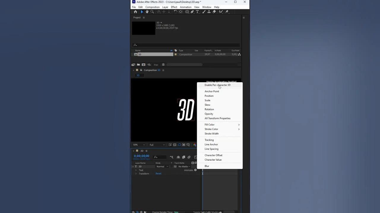 3D no After Effects