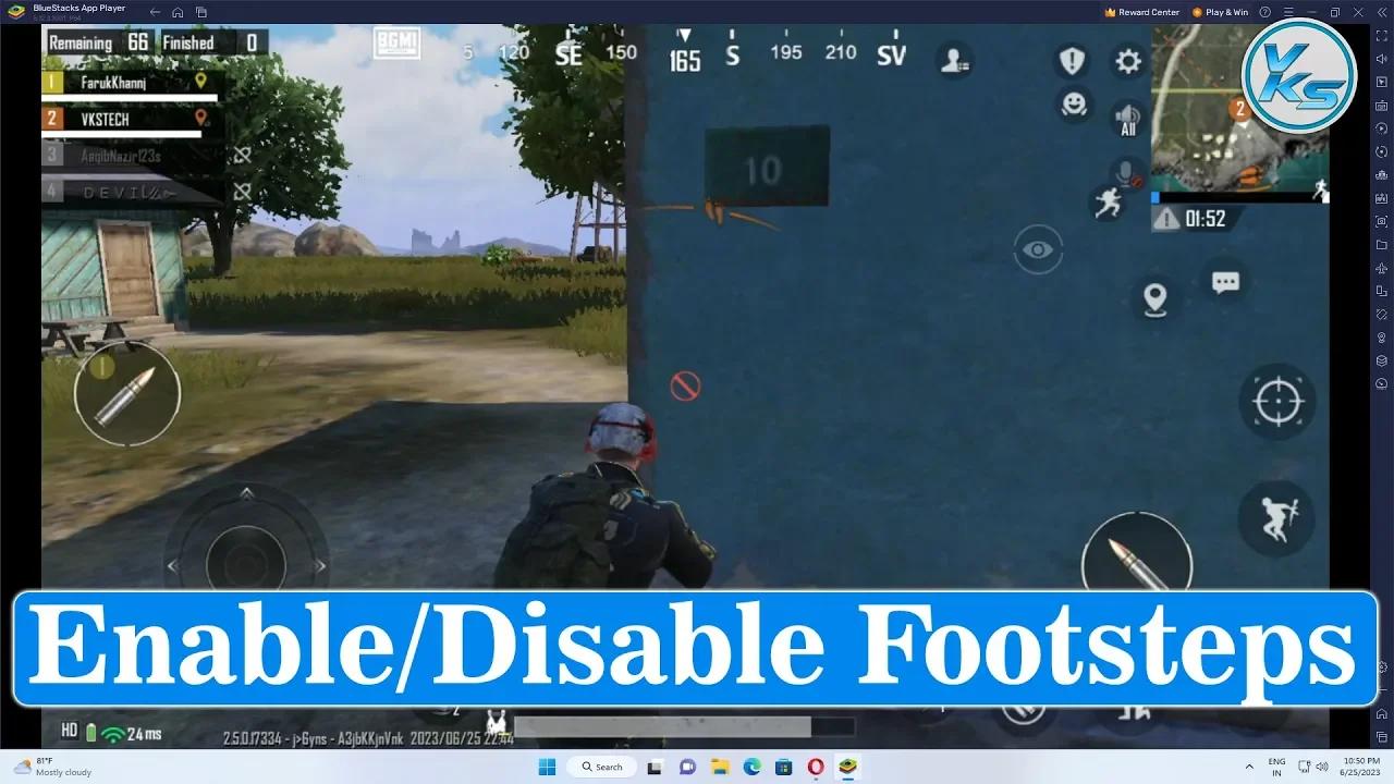 How To Enable/Disable Footsteps in BGMI | BGMI me Footsteps Mark Ko ...