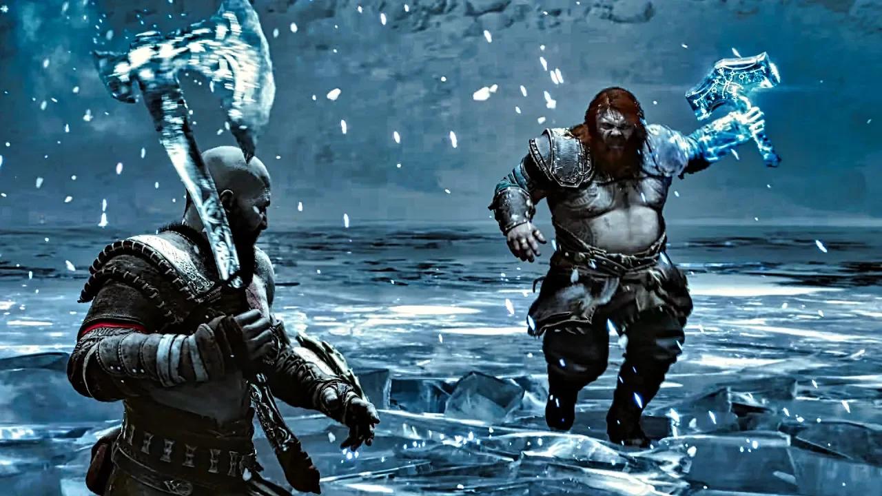 god-of-war-ragnarok-kratos-vs-thor-fight-scene-odin-reveal-4k