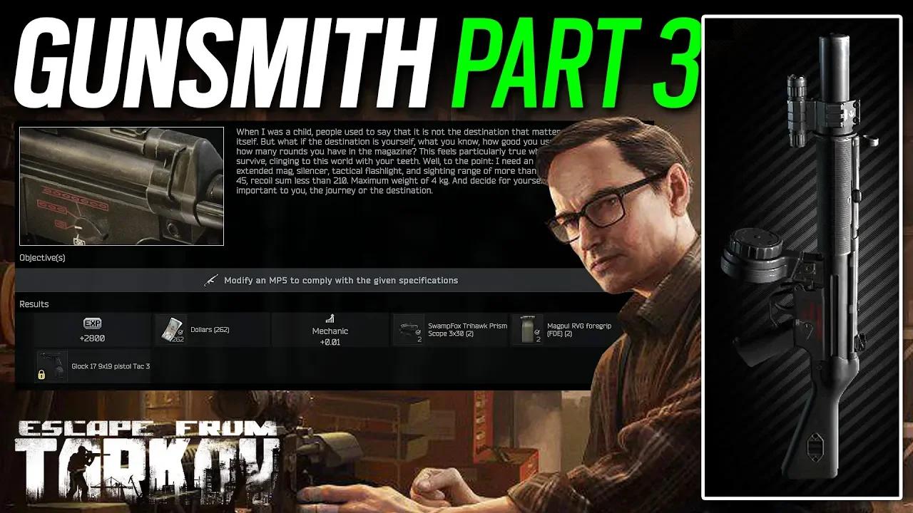 Gunsmith Part 3 Tutorial Walkthrough - Escape from Tarkov - MP5 SD
