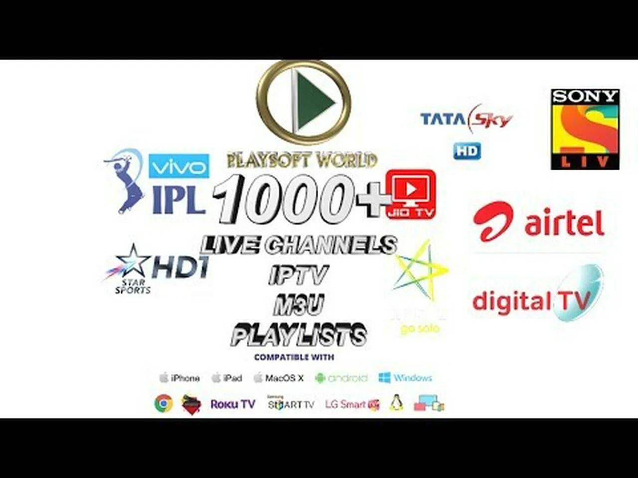 IPTV M3U PLAYLIST FOR JIO AND AIRTEL AND IPL 2019