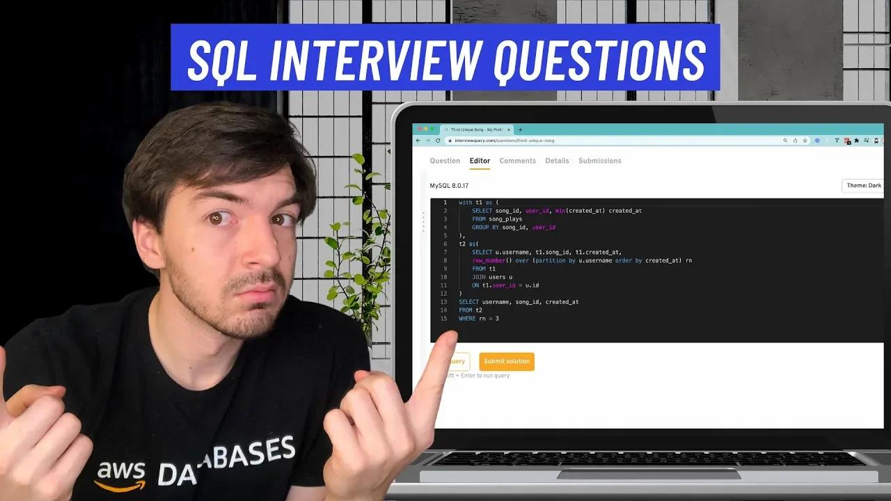 SQL Interview Questions For Data Scientists And Data Engineers - Tips ...