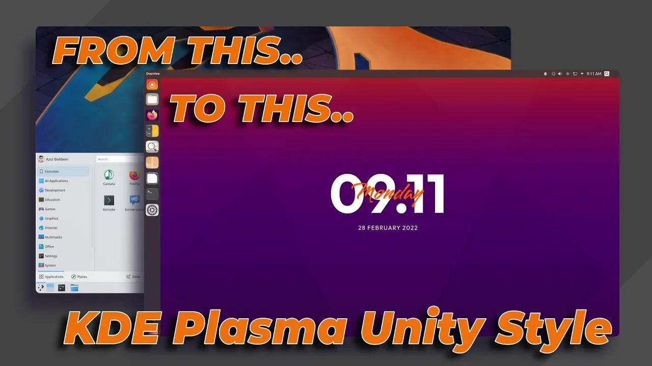 KDE Plasma Customization KDE Plasma Unity Desktop Style