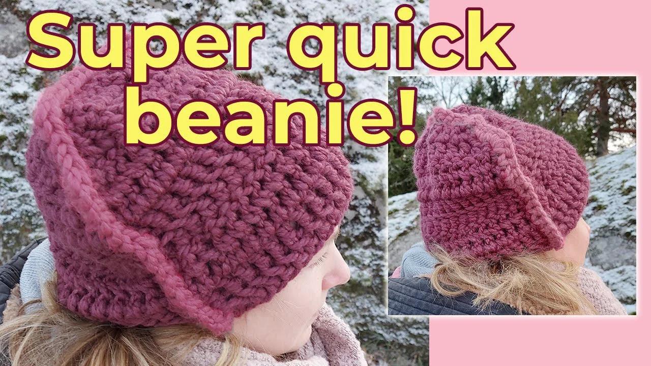 Crochet quick and easy chunky hat