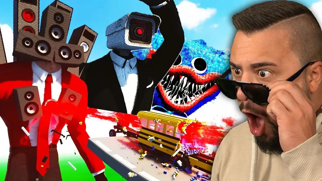 HUGGY WUGGY, SPEAKER MAN TITAN, CAMERA MAN & MEHR vs BUS! (Teardown Mods)