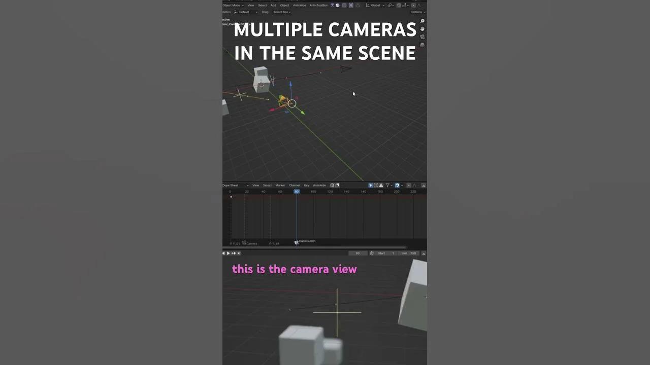 switch camera angles in one single scene in blender using markers.