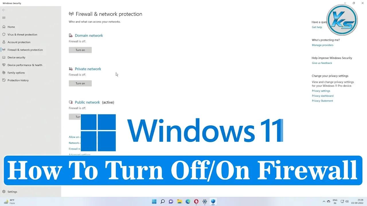 how to turn off windows 11 firewall temporarily
