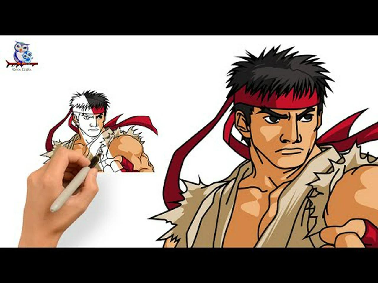 How To Draw Street Fighter Ryu Fortnite Skin - Easy Art Tutorial