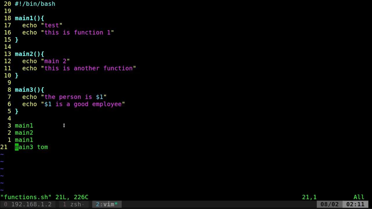 Shell functions
