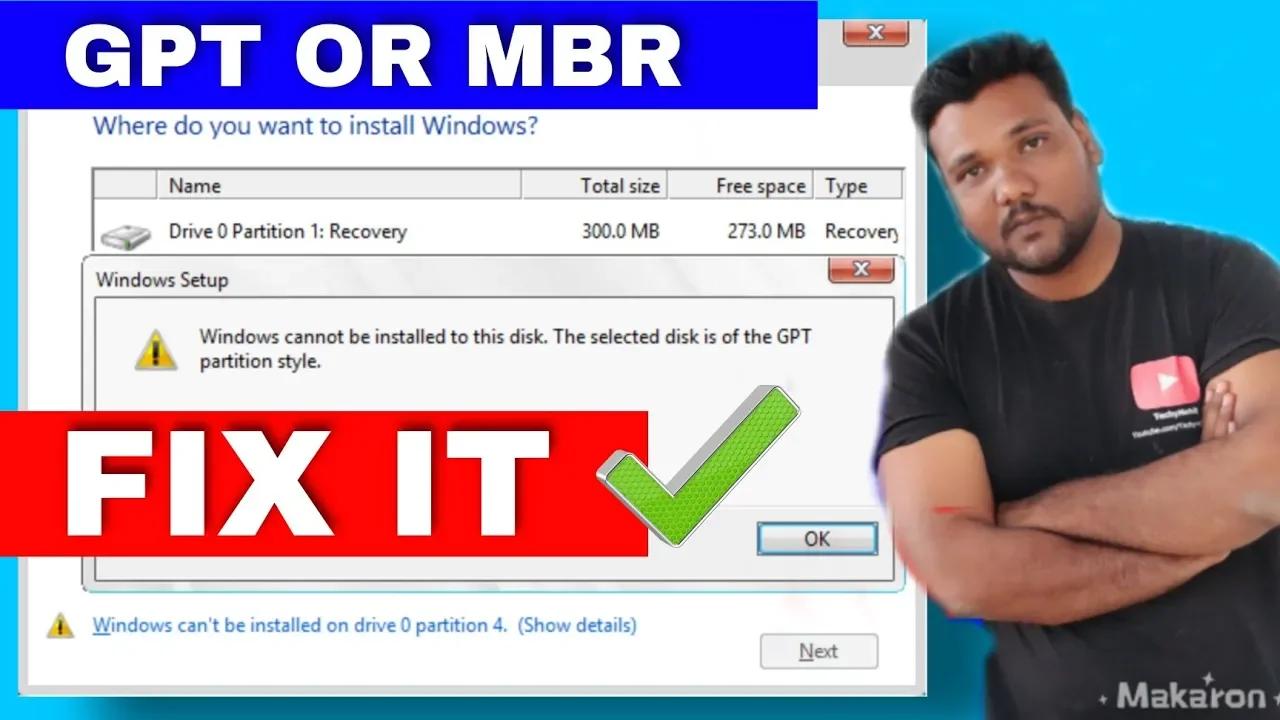 mbr to gpt during windows 10 installation