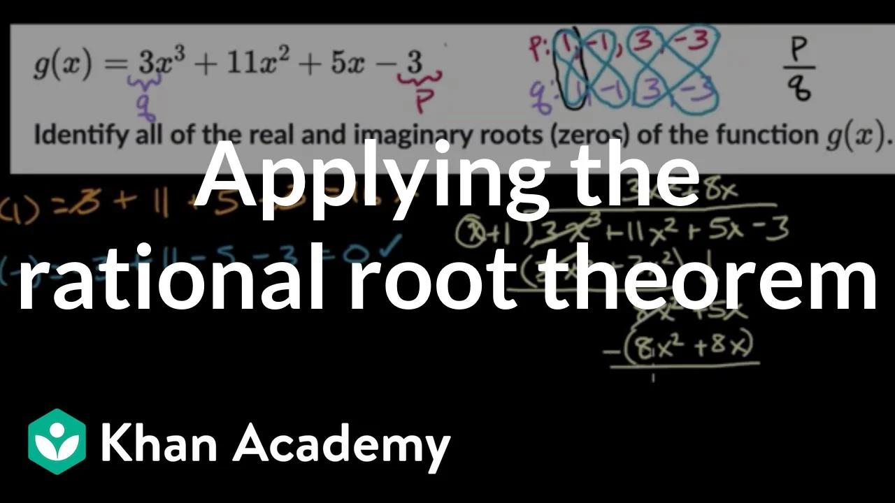 Applying the rational root theorem | Precalculus | Khan Academy