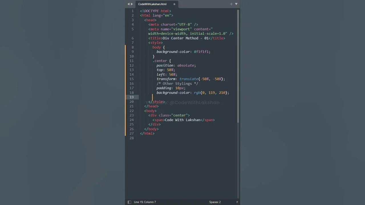 How to center a div method 01