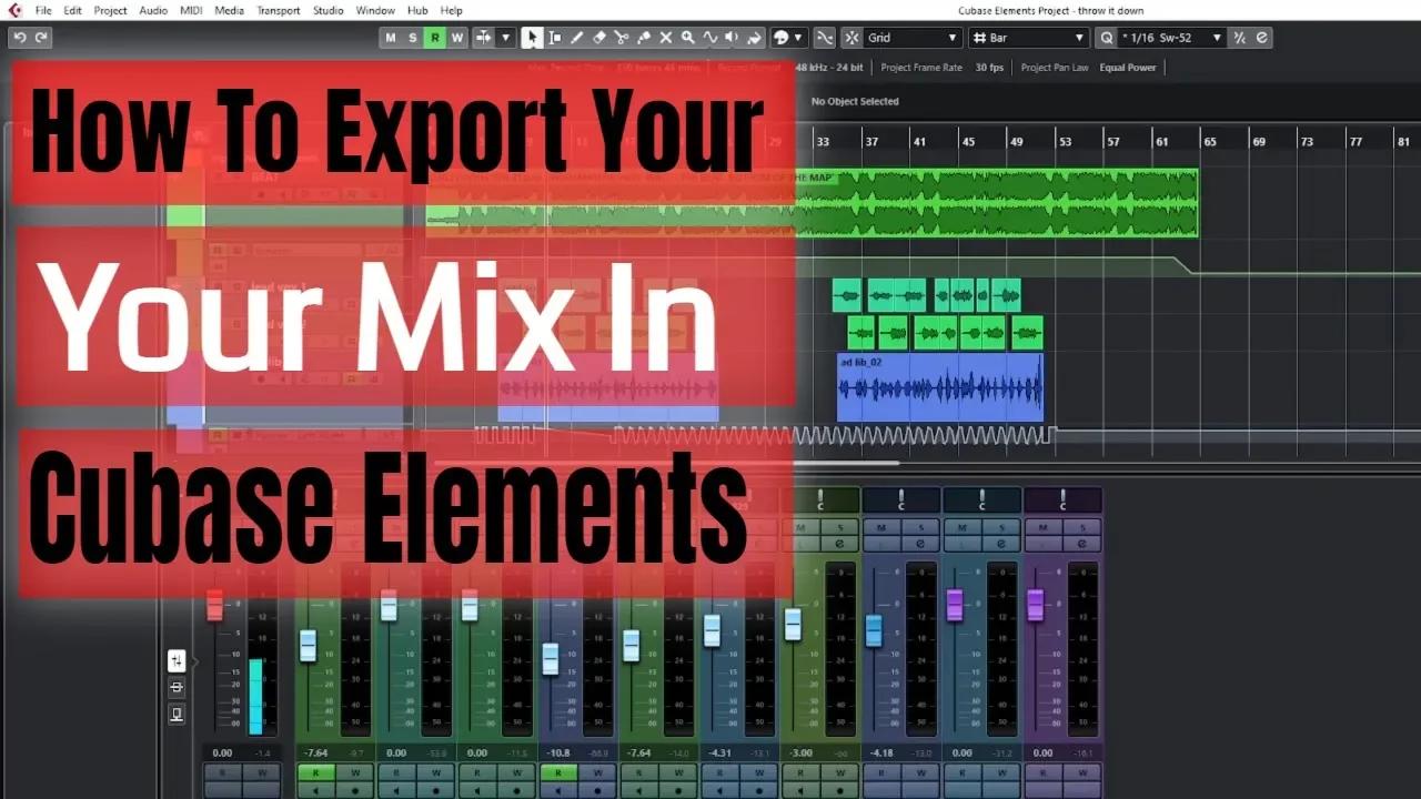 How To Export Your Mix In Cubase Elements