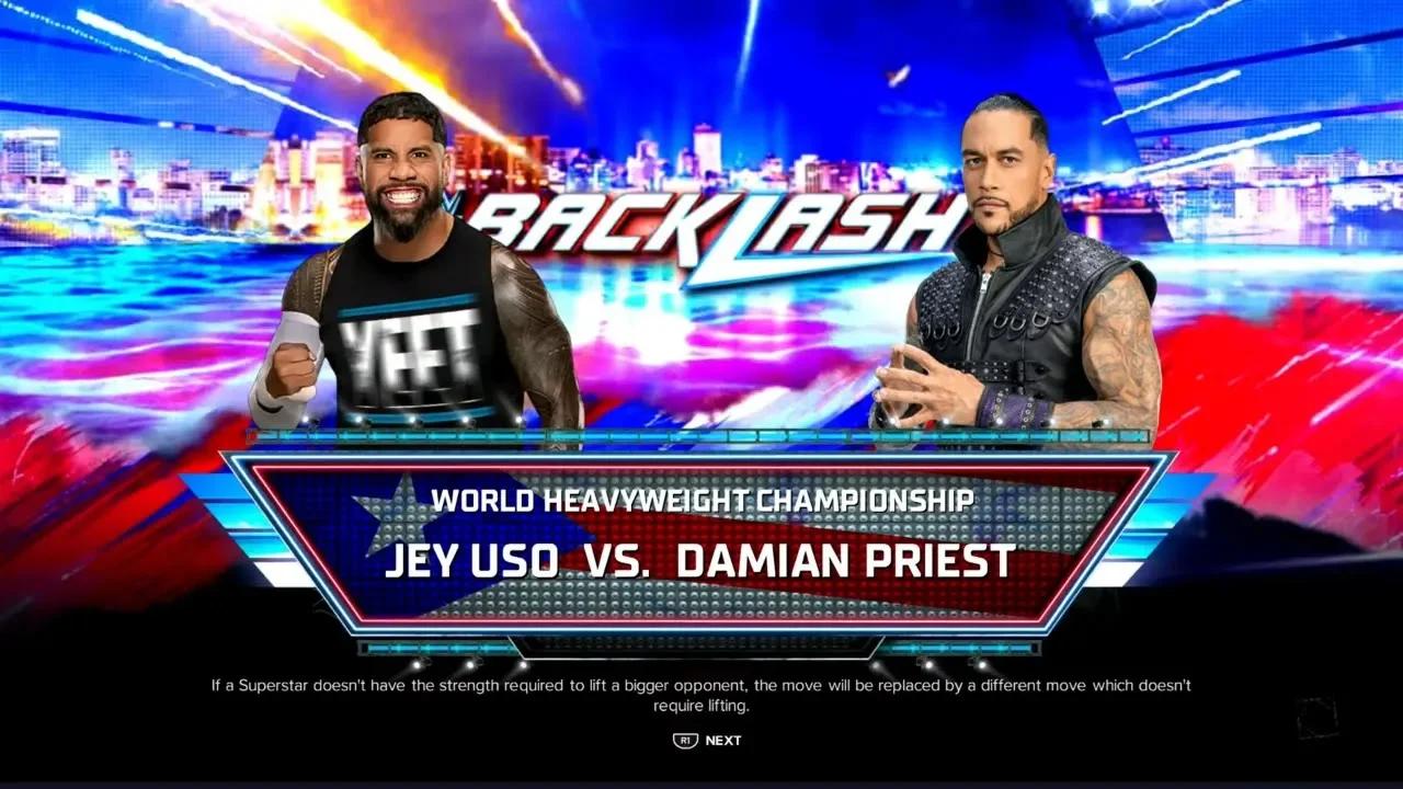 Wwe Backlash 2024 Damian Priest Vs Jey Uso For The World Heavyweight