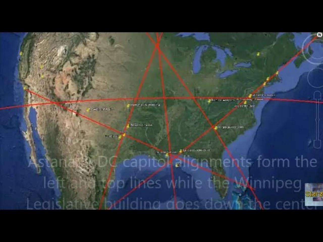 Americas Pentagram Ley Lines & At the Center is the Great American 