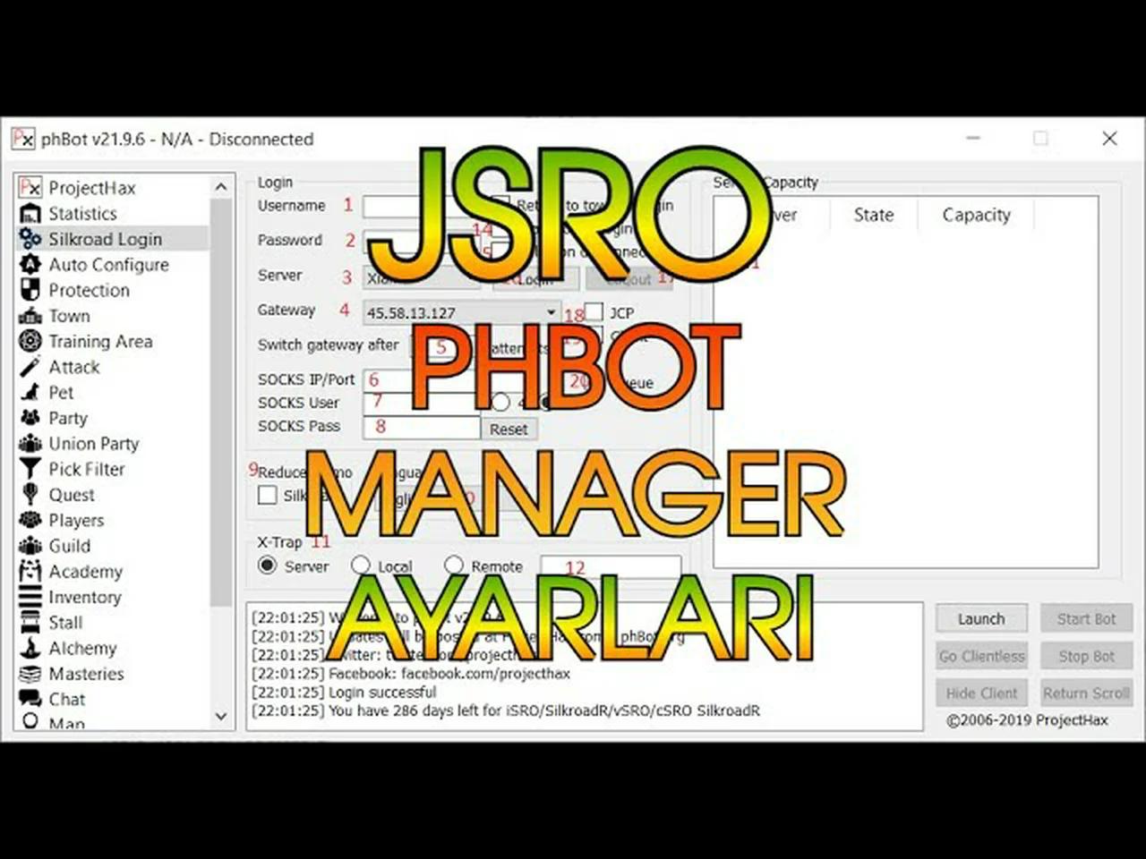 JSRO | PhBot & Manager Ayarları 2023 #jsro #phbot #manager