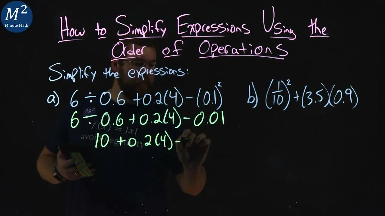 How to Simplify Expressions with Decimals Using the Order of Operations ...