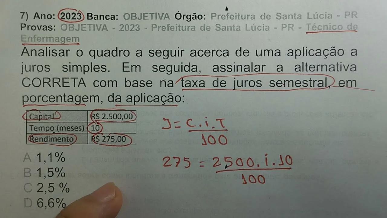 Matemática Financeira - Taxa de Juros