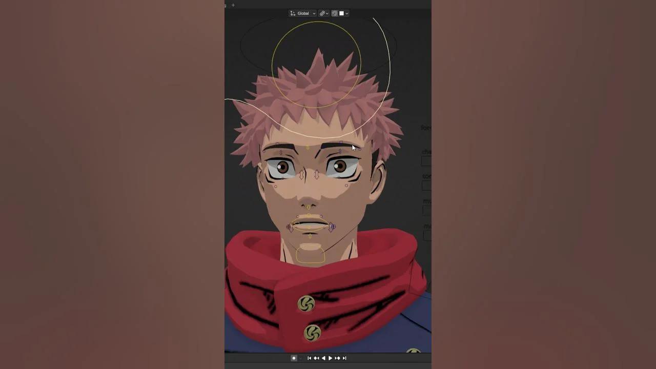 Yuji Itadori - RIG in Blender #blender #jujutsukaisen #anime #shorts # ...
