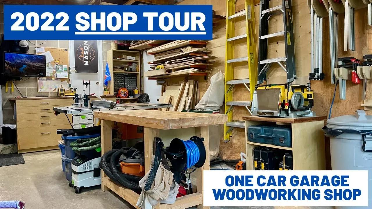 Small Workshop Tour // One Car Garage Woodworking Shop (20' x 12 ...