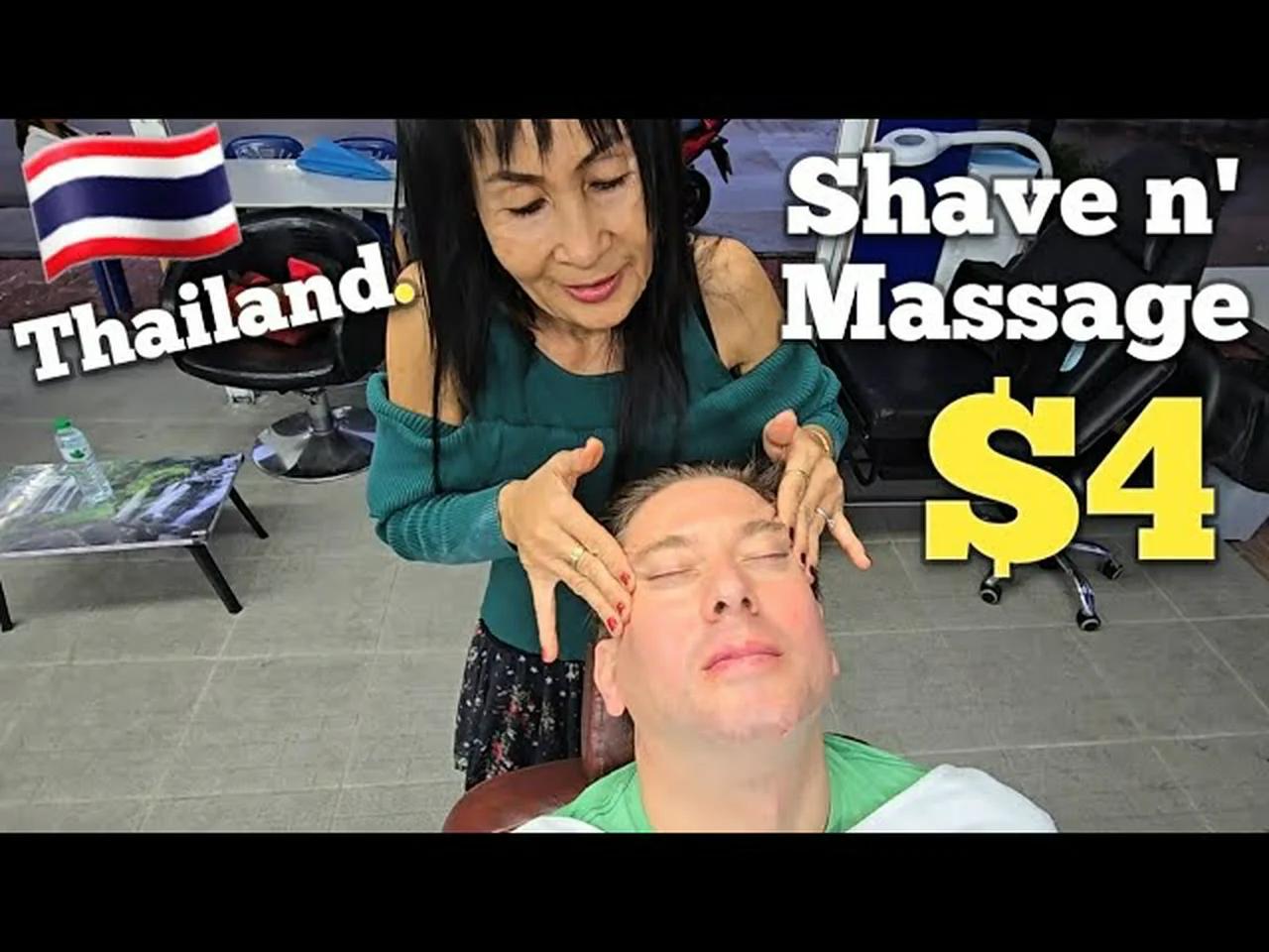💈$4 OPEN-AIR BARBERSHOP SHAVE in the RAIN 🌩 w/Coconut Oil Face Massage ...