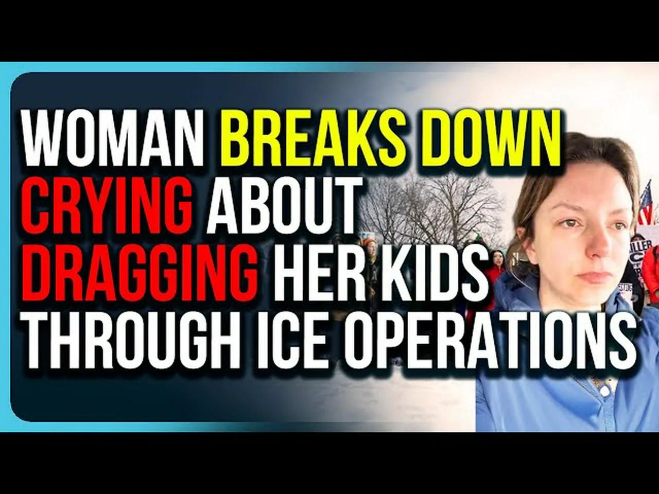 Woman Breaks Down Crying About Dragging Her Kids Through ICE Operations