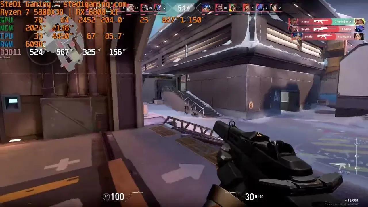 Ryzen 7 5800X3D Valorant High With Radeon RX 6800XT