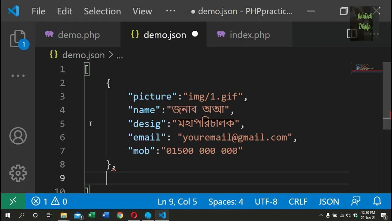 BANGLA || JSON DATA DISPLAY USING PHP