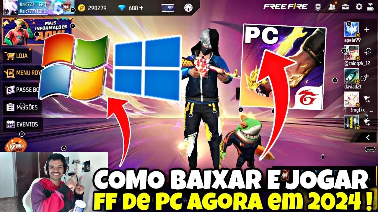 COMO BAIXAR FREE FIRE NO NOTEBOOK E PC FRACO NA NOVA ATUALIZAÇÃO ...