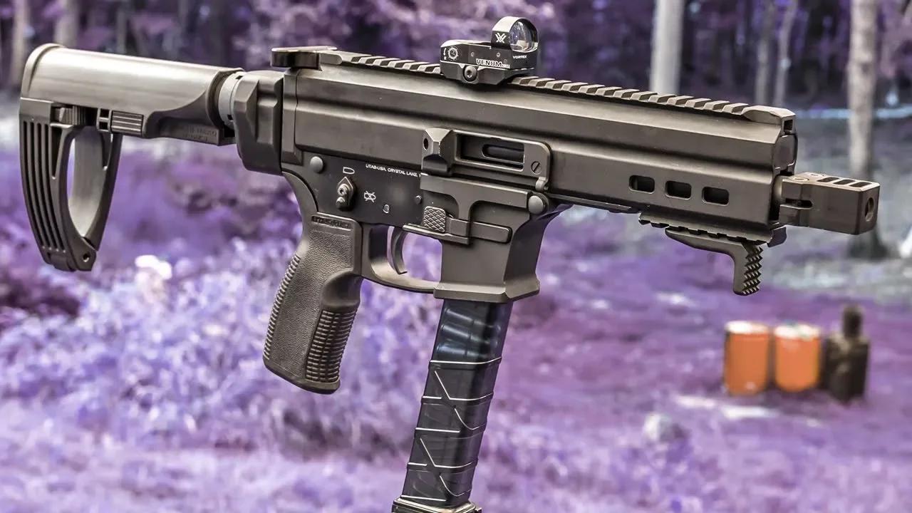 UTAS UT9M is like a Scar and an AR had a 9mm baby...