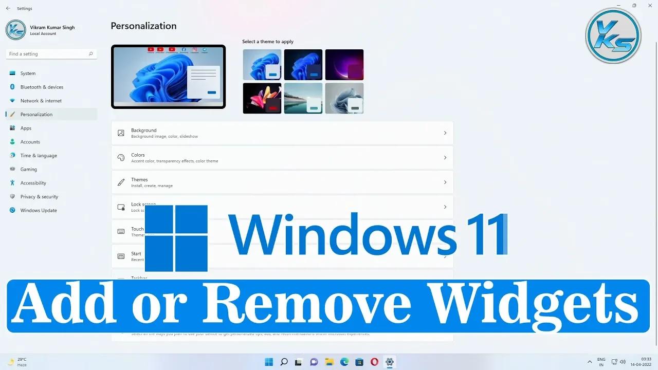 How To Add or Remove Widgets From Windows 11 Taskbar