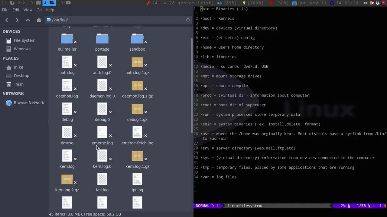 Explaining the Linux File System.