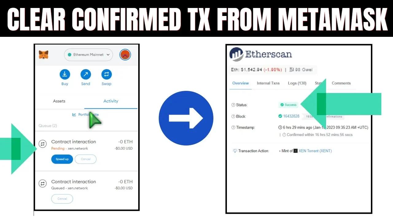 Clear Pending Metamask Transaction That Confirmed On Chain