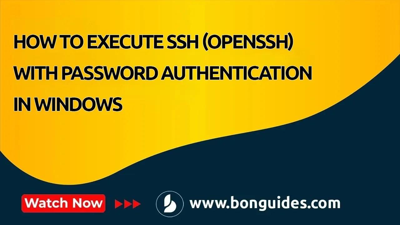 How to Execute SSH (OpenSSH) with Password Authentication in Windows