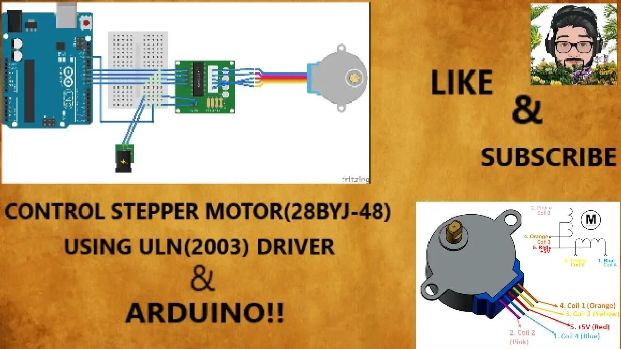 STEPPER MOTOR(28BYJ-48) CONTROL USING ULN(2003)IC & ARDUINO!!