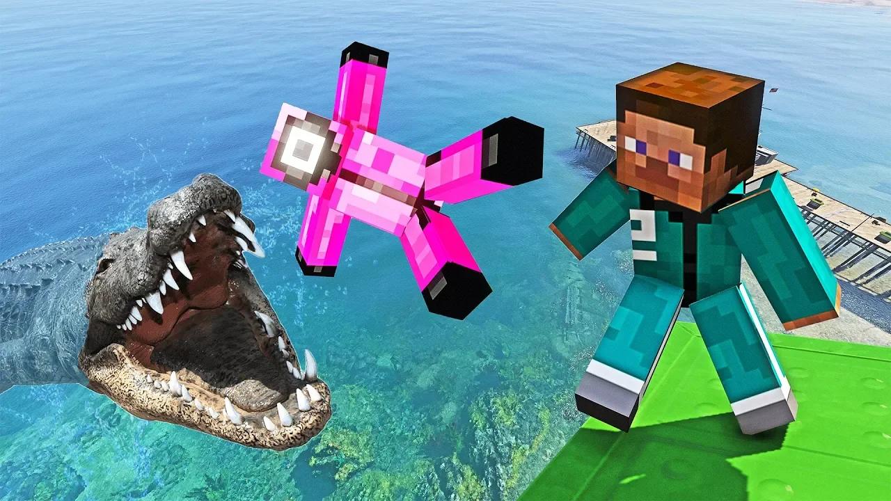MINECRAFT STEVE VS SQUID GAME GUARD IN GTA 5! WATER RAGDOLLS ...
