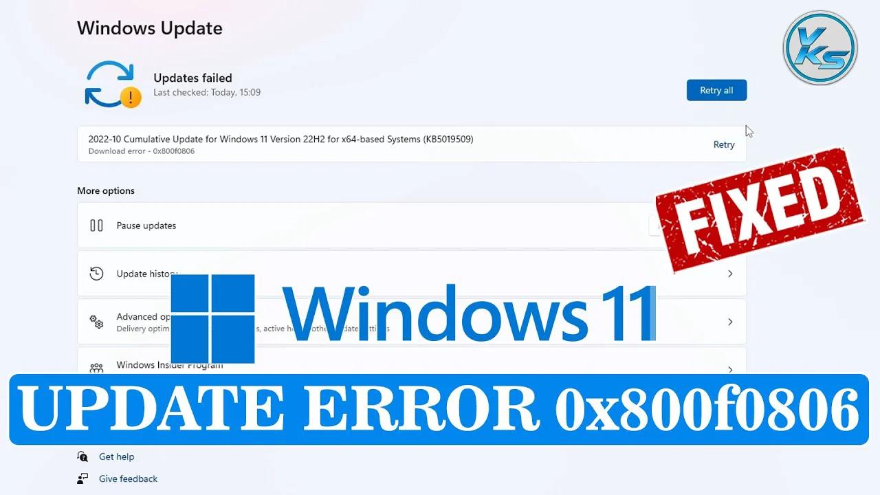How To Fix Windows 11 Update Error 0x800f0806
