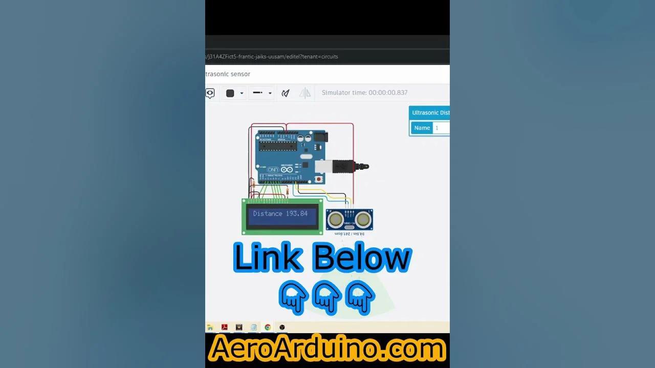 Easy #Tinkercad #Arduino distance measurement using ultrasonic sensor # ...