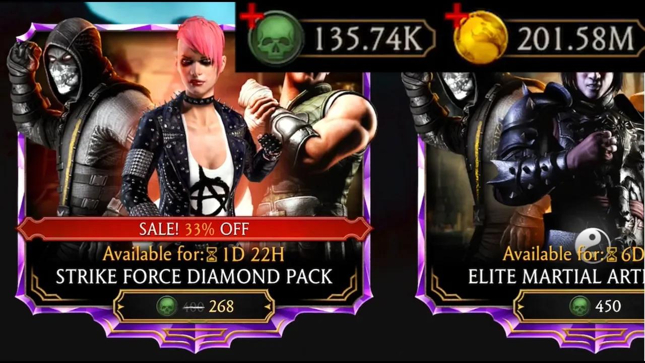 MK Mobile Strike Force Diamond Pack Opening | Infinite Pack Opening Glitch