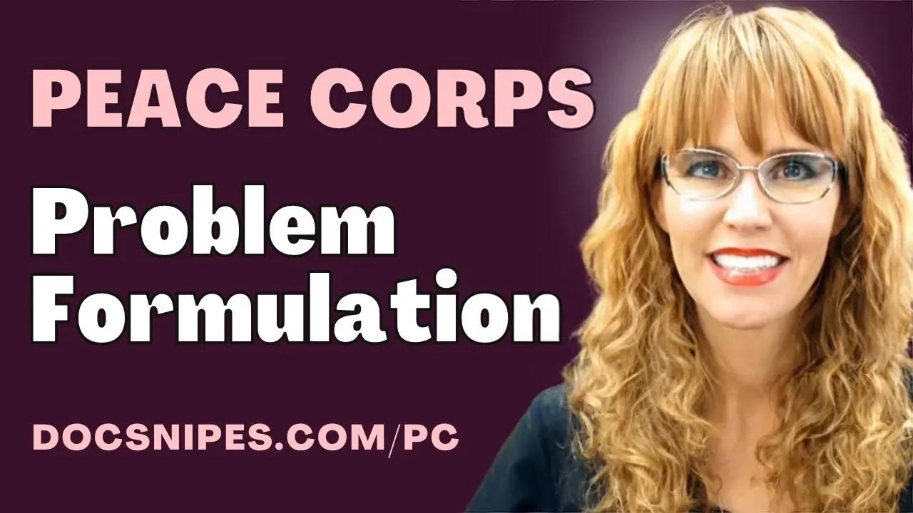 Problem Formulation PEACE CORPS | Cognitive Behavioral Therapy ...