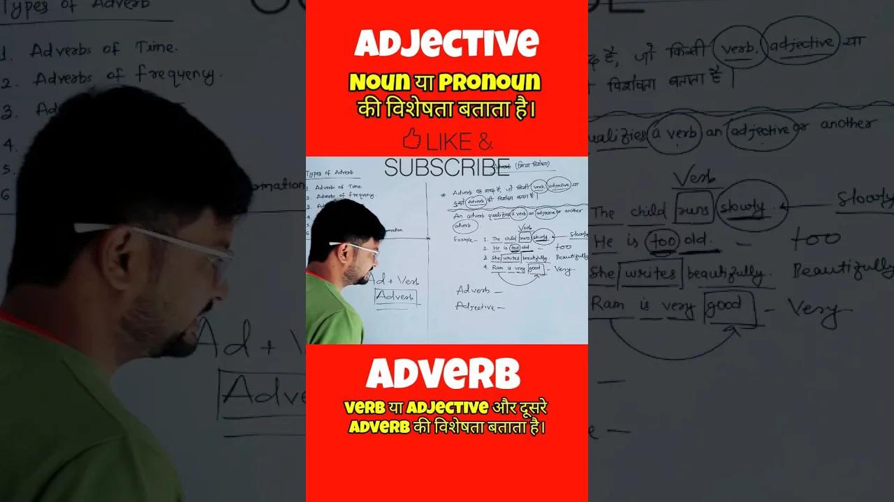 Adjective | Adverb | Difference Between Adjective And Adverb #shorts