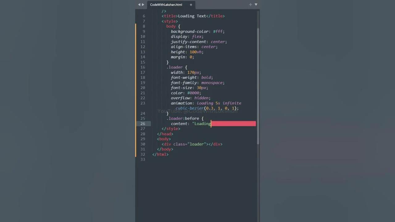 Cool Text Animation "Loading" | HTML CSS