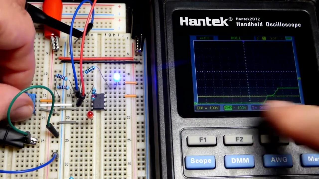 LM358 Op Amp Non Inverting Comparator demo circuit